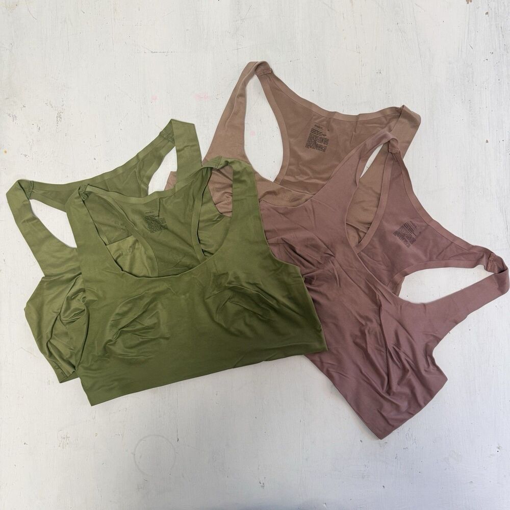 Auden Womens Set Of 4 Unlined Racerback Bralette Nursing Green Pink Auden XL